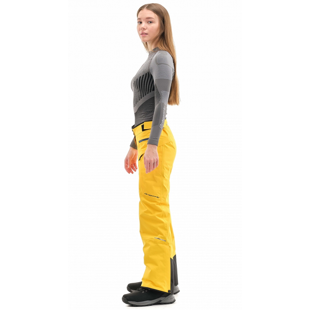 Штаны горнолыжные утепленные Gravity Premium WOMAN Yellow-Dark Ocean